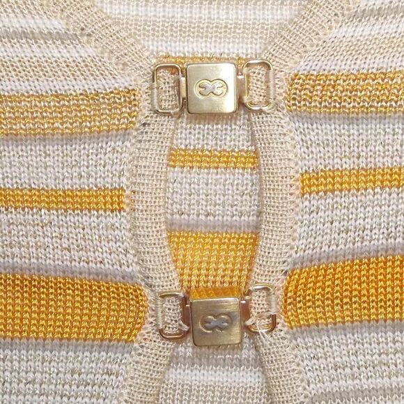 ESCADA Twin Set, 4/6, Jacket/Tank, Golden yellow/Tan Stripes, Magnetic clasps - Picture 3 of 15